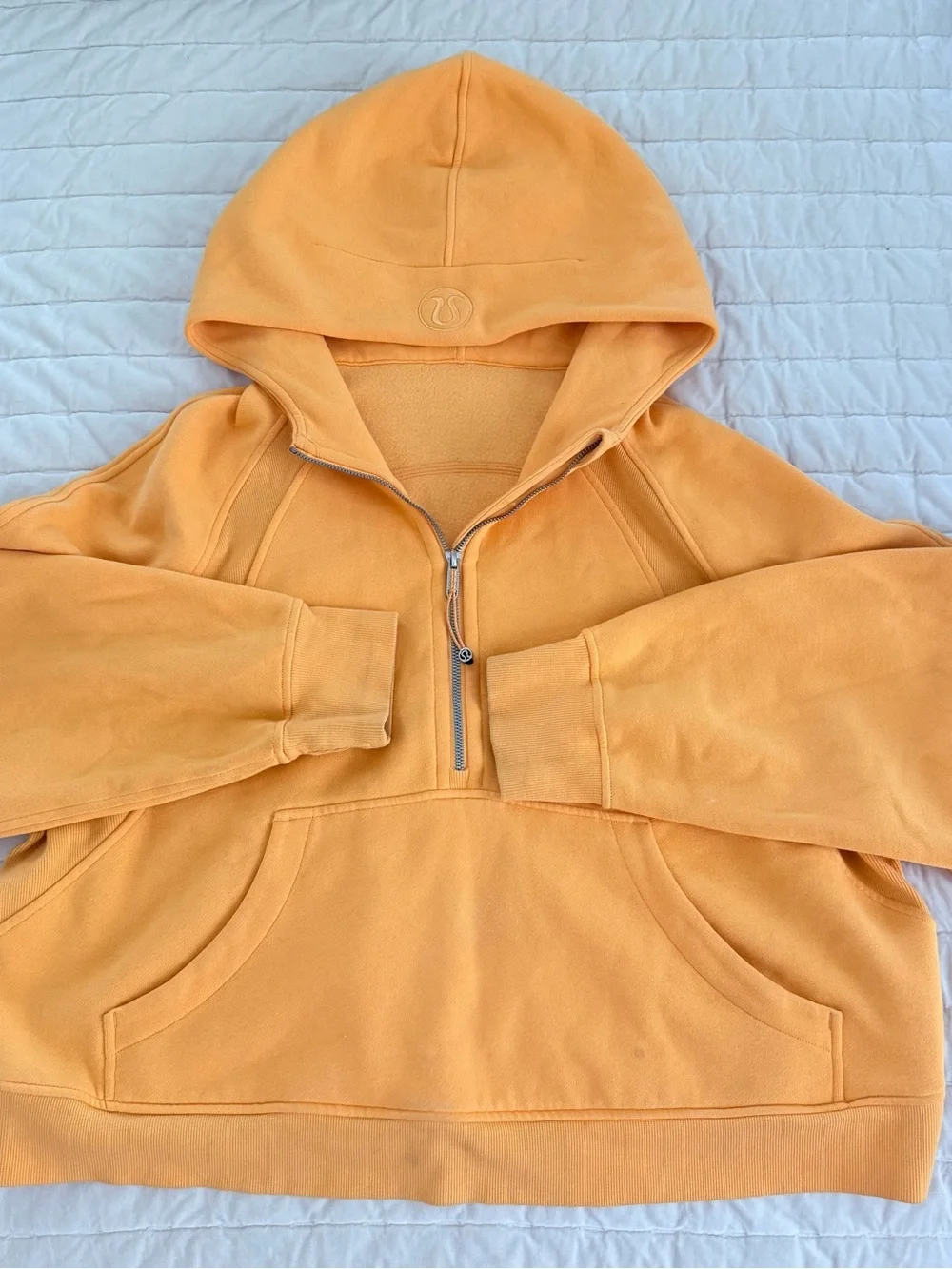 lululemon athletica Scuba Cropped Half-Zip Hoodie — Color is Mango Dream 🥭🧡🍊